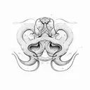 A symmetrical cloud formation shaped like a snake tattoo design idea