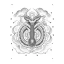 A symmetrical cloud formation shaped like a snake tattoo design idea