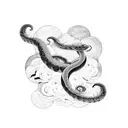 A symmetrical cloud formation shaped like a snake tattoo design idea