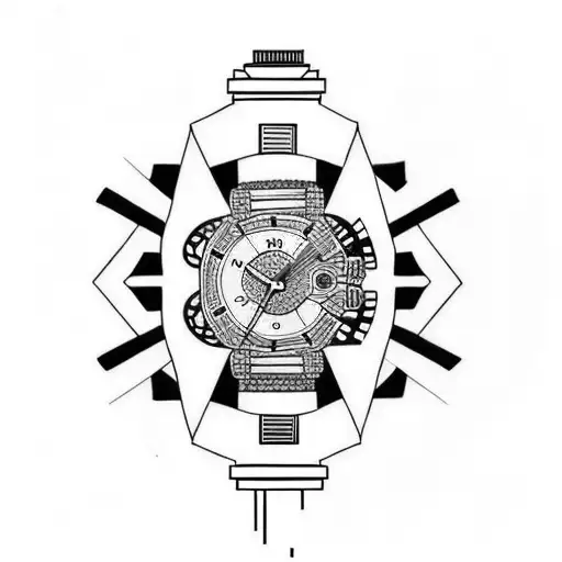 The tattoo only has 3 important parts: 1) It's a watch (or maybe just watch face) 2) The time on the watch is 11:11:00 3 tattoo design idea