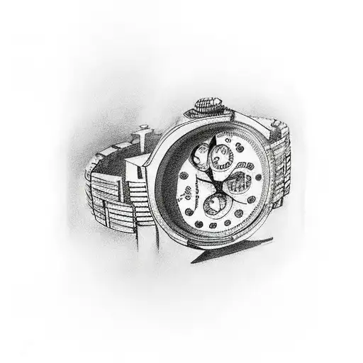 The tattoo only has 3 important parts: 1) It's a watch (or maybe just watch face) 2) The time on the watch is 11:11:00 3 tattoo design idea