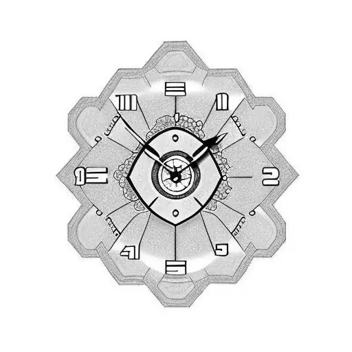 The tattoo only has 3 important parts: 1) It's a watch (or maybe just watch face) 2) The time on the watch is 11:11:00 3 tattoo design idea