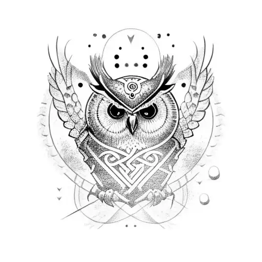 owl viking tattoo design idea
