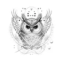 owl viking tattoo design idea