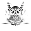 owl viking tattoo design idea