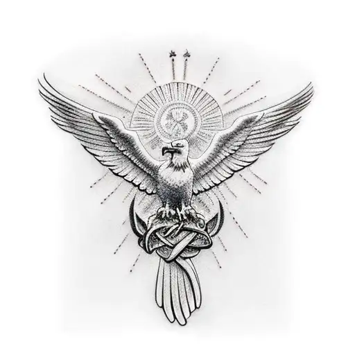 Christian Cross Eagle Isaiah 40:31  tattoo design idea