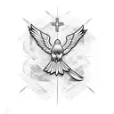 Christian Cross Eagle  tattoo design idea