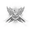 Christian Cross Eagle  tattoo design idea