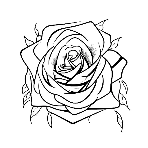 rose and ace of heart tattoo design idea