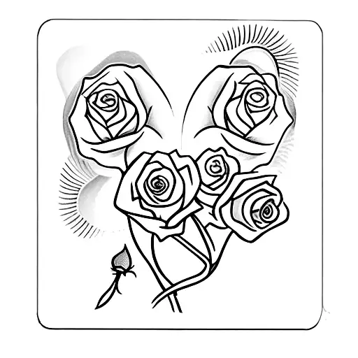 ace of hearts card and a rose tattoo design idea