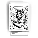 ace of hearts card and a rose tattoo design idea