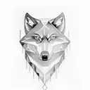 A minimalist tattoo of a software code forming the shape of a wolf howling at the moon tattoo design idea