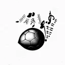 Football and music tattoo design idea