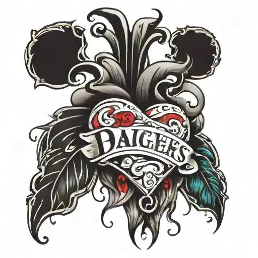 heart with my daughters birthday and name written in it   tattoo design idea