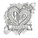 heart with my daughters birthday and name written in it   tattoo design idea