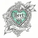 heart with my daughters birthday and name written in it   tattoo design idea