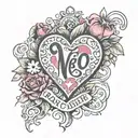 heart with my daughters birthday and name written in it   tattoo design idea