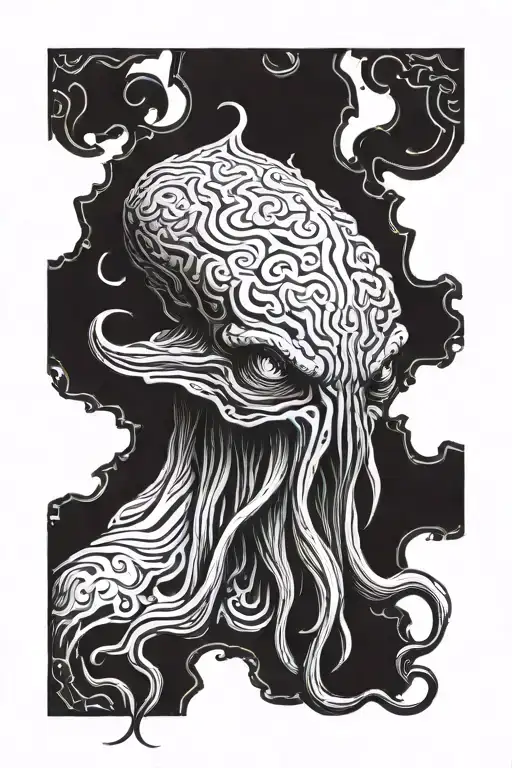cthulhu head tattoo design idea