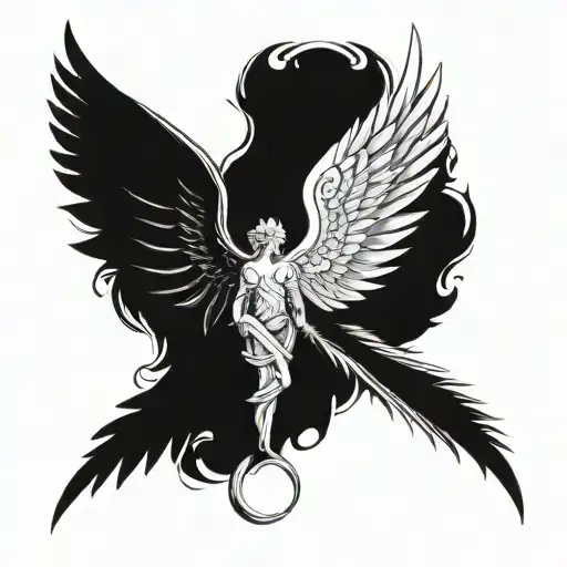 angel and devil wing tattoo design idea