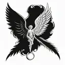 angel and devil wing tattoo design idea