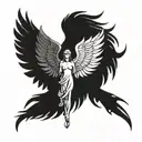 angel and devil wing tattoo design idea