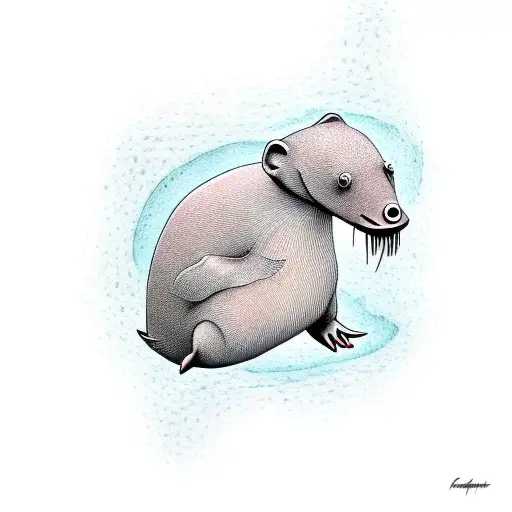 Incorporate a platypus and a gumtree into an abstract tattoo design tattoo design idea