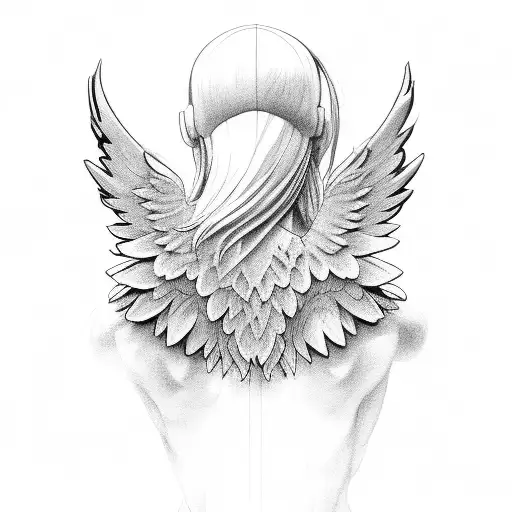 wing tattoo design idea
