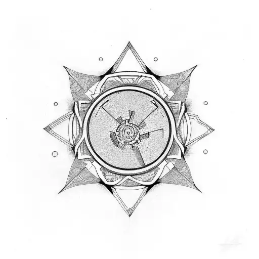 Triangle with gears tattoo design idea