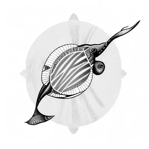 masculine butterfly using a whale a manta ray and a turtle  tattoo design idea