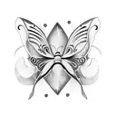 masculine butterfly using a whale a manta ray and a turtle  tattoo design idea