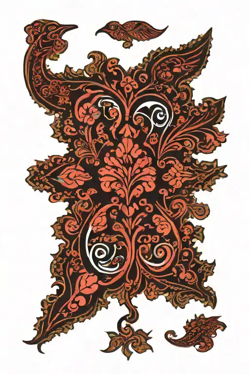 use motifs from slavic ornament tattoo design idea