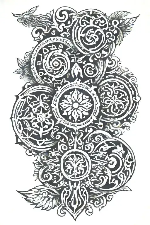 use motifs from slavic symbols tattoo design idea