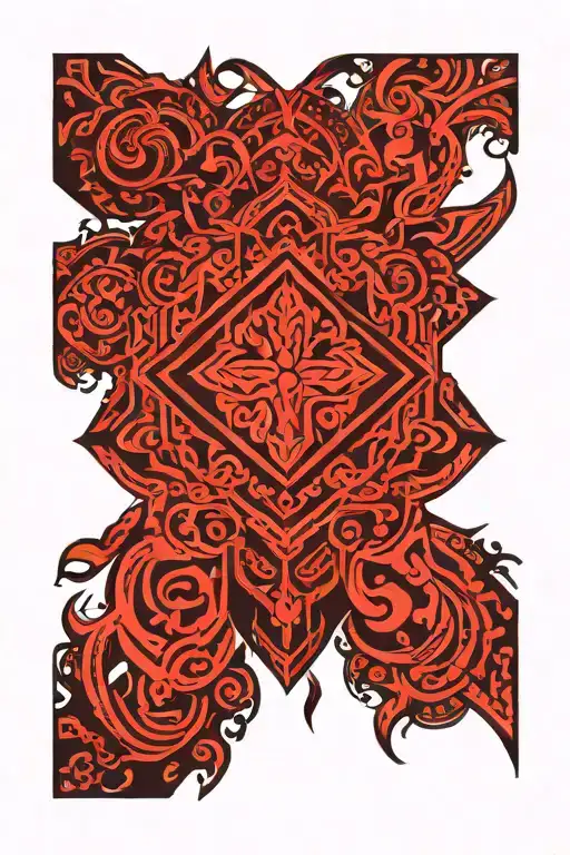 use motifs from slavic ornament tattoo design idea