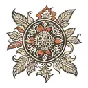 Design A Tattoo That Combines Wool Rug Motifs With Traditional Slavic Symbols tattoo design idea