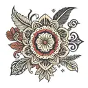 Design A Tattoo That Combines Wool Rug Motifs With Traditional Slavic Symbols tattoo design idea