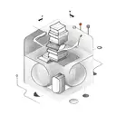 serotonin molecule with books, tea, musical note tattoo design idea