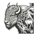 great white buffalo   tattoo design idea