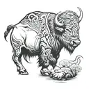 great white buffalo   tattoo design idea