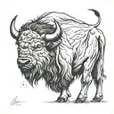 great white buffalo   tattoo design idea