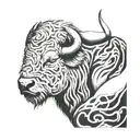 great white buffalo   tattoo design idea