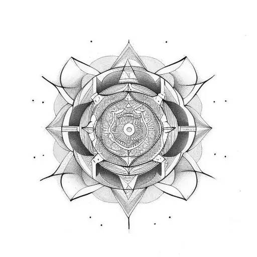 Mandala triangle tattoo design idea