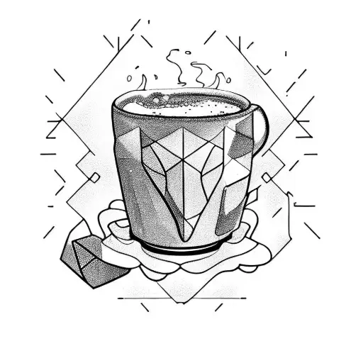 helado y taza de café  tattoo design idea