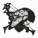 Man hunting compound bow hubertus  tattoo design idea