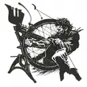 Man hunting compound bow hubertus  tattoo design idea