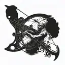 Man hunting compound bow hubertus  tattoo design idea