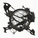 Man hunting compound bow hubertus  tattoo design idea