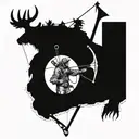 Man hunting compound bow hubertus  tattoo design idea