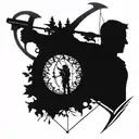 Man hunting compound bow hubertus  tattoo design idea