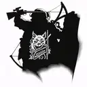 Man hunting compound bow hubertus  tattoo design idea