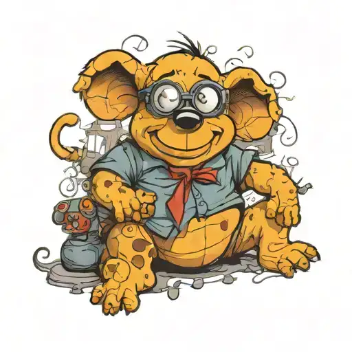 winnie the poo dressed like maynard james keenan tattoo design idea